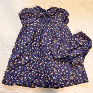 Ralph Lauren baby dress and bloomer set - size 18m - navy floral